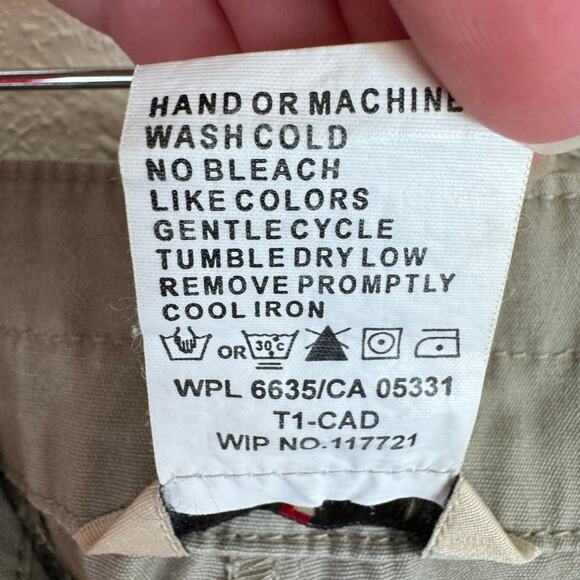 Woolrich Tan 100% Cotton Straight Leg Cropped Capri High Rise Pants Plus Size 16 - Picture 7 of 7